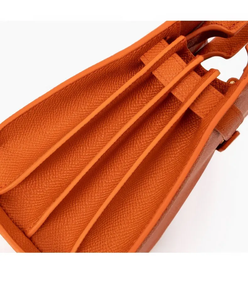 Small Grained Leather Top Handle Bag
