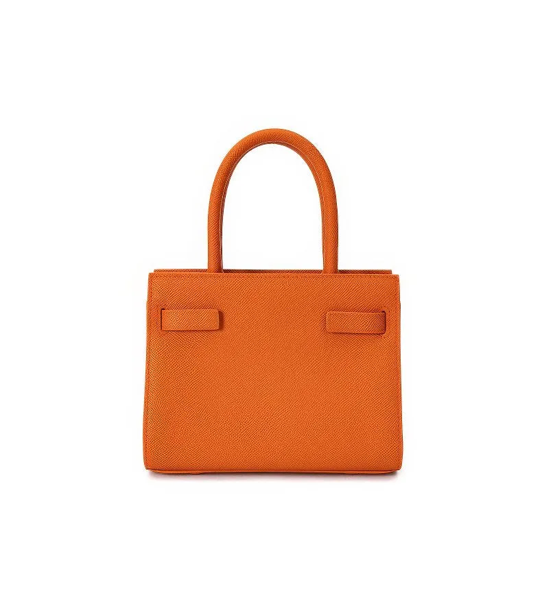 Small Grained Leather Top Handle Bag