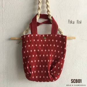Small Printed Canvas Bags | SCB01 | Polka Red