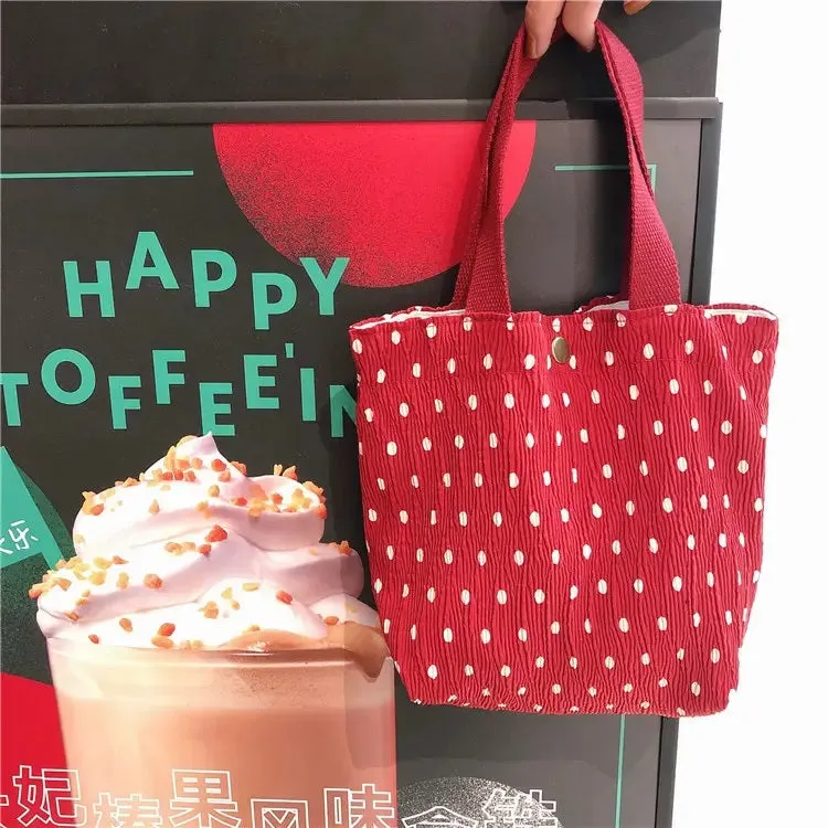 Small Printed Canvas Bags | SCB01 | Polka Red