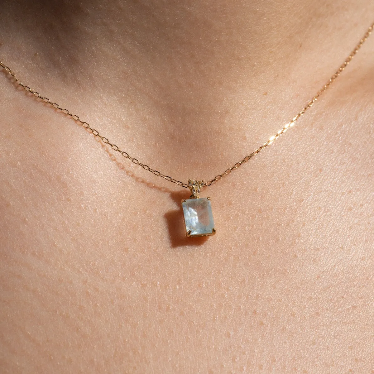 Solid Gold 2025 March Capsule Aquamarine Statement Set with Free Gift