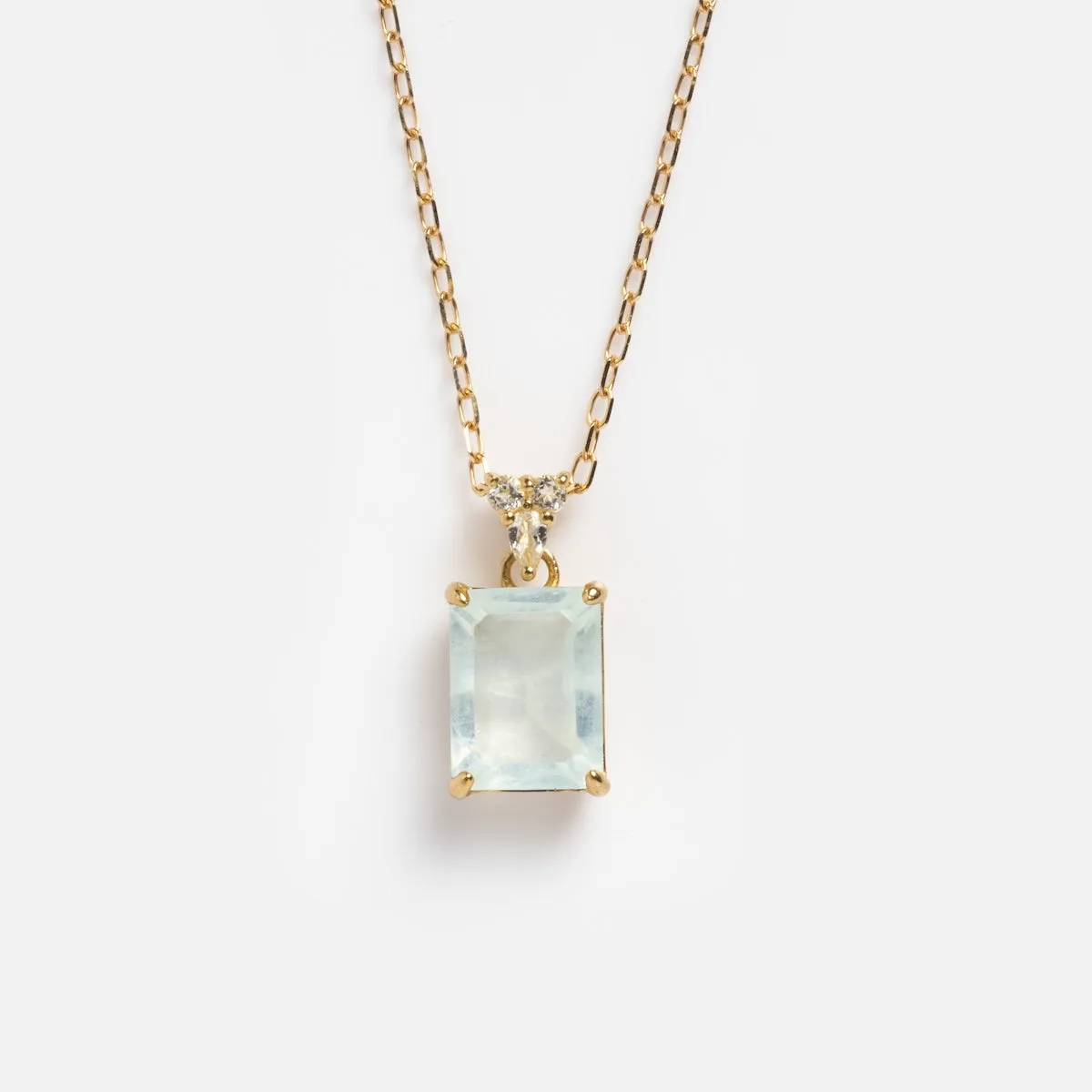 Solid Gold 2025 March Capsule Aquamarine Statement Set with Free Gift