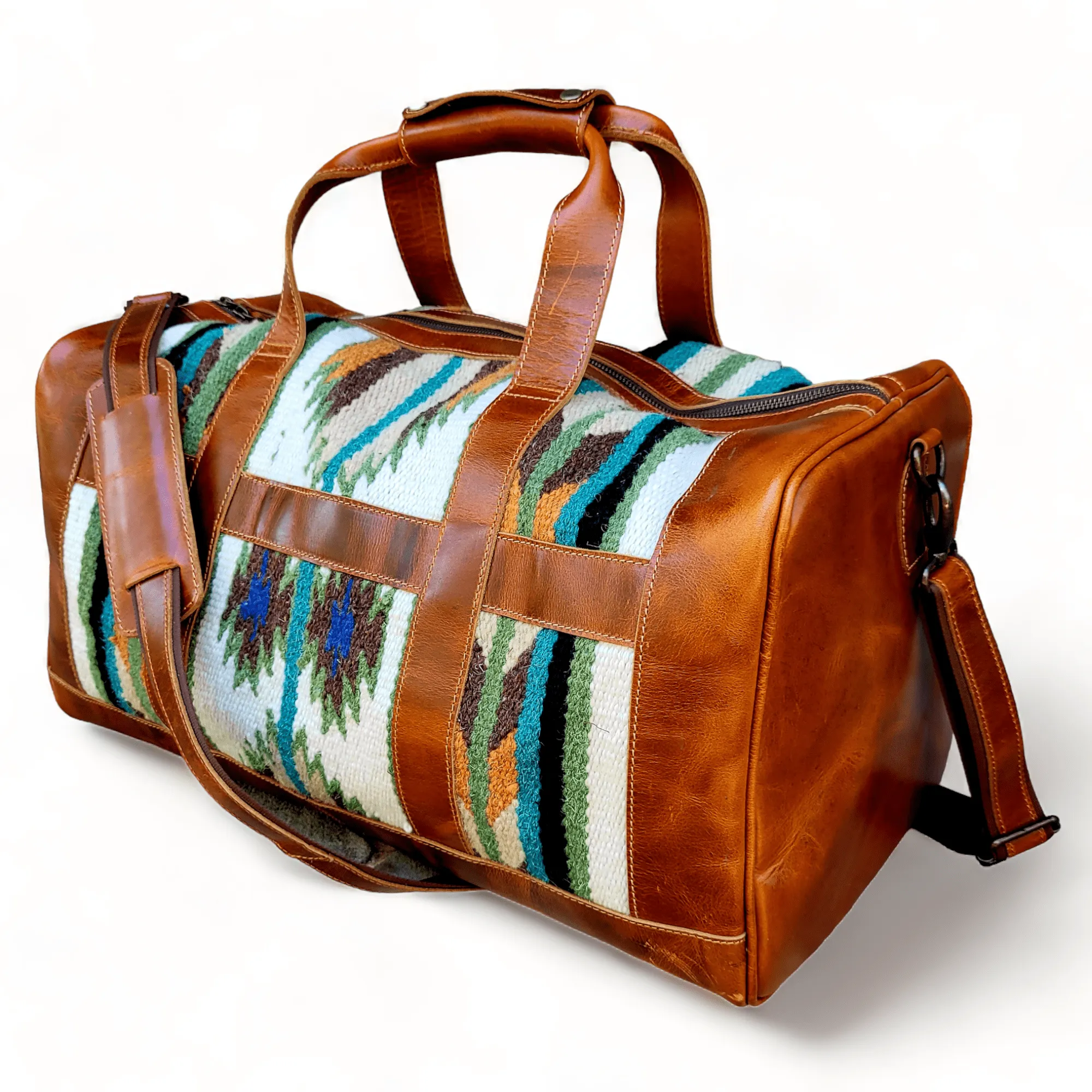 Southwestern Saddle Blanket Aztec Weekender Aspen Duffel