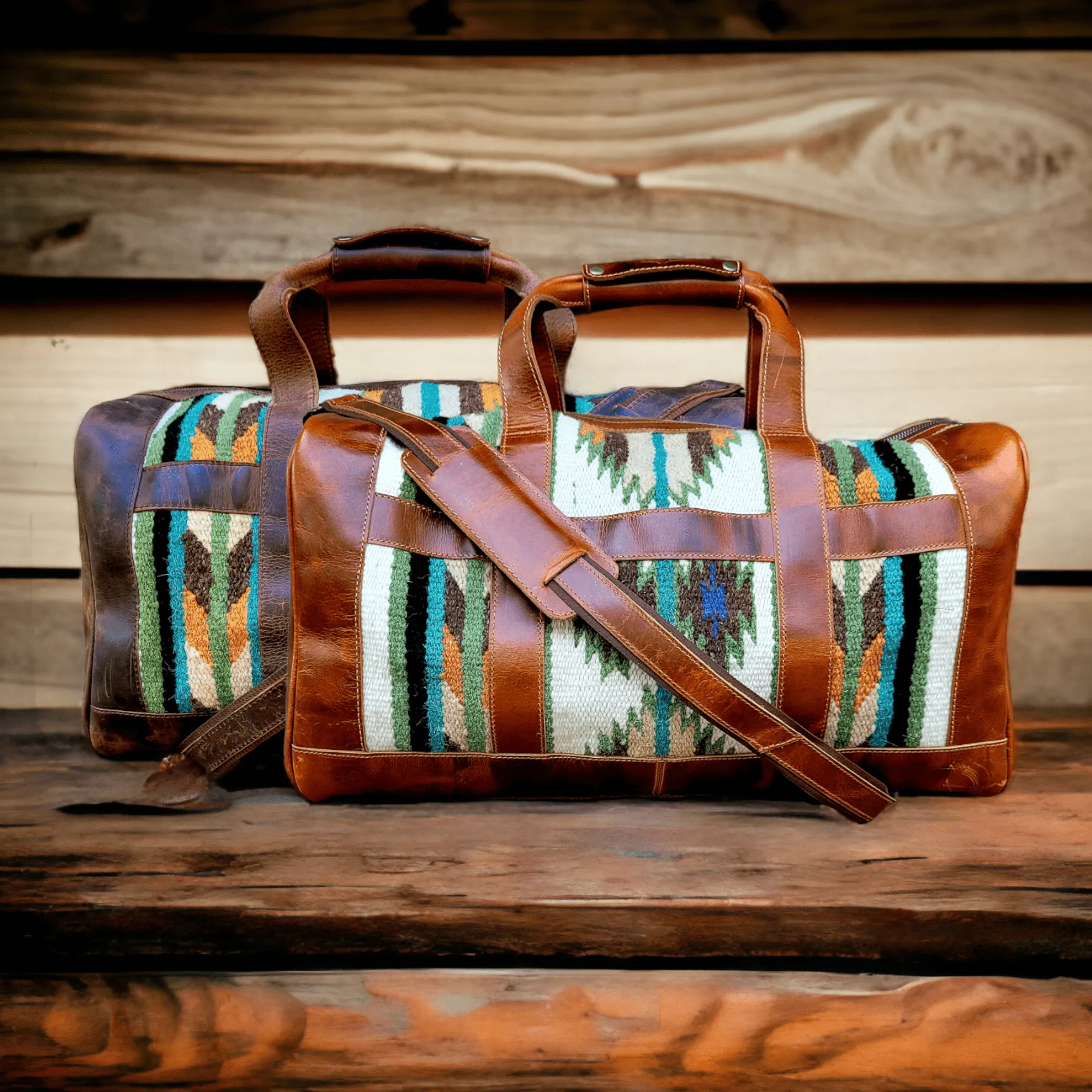 Southwestern Saddle Blanket Aztec Weekender Aspen Duffel