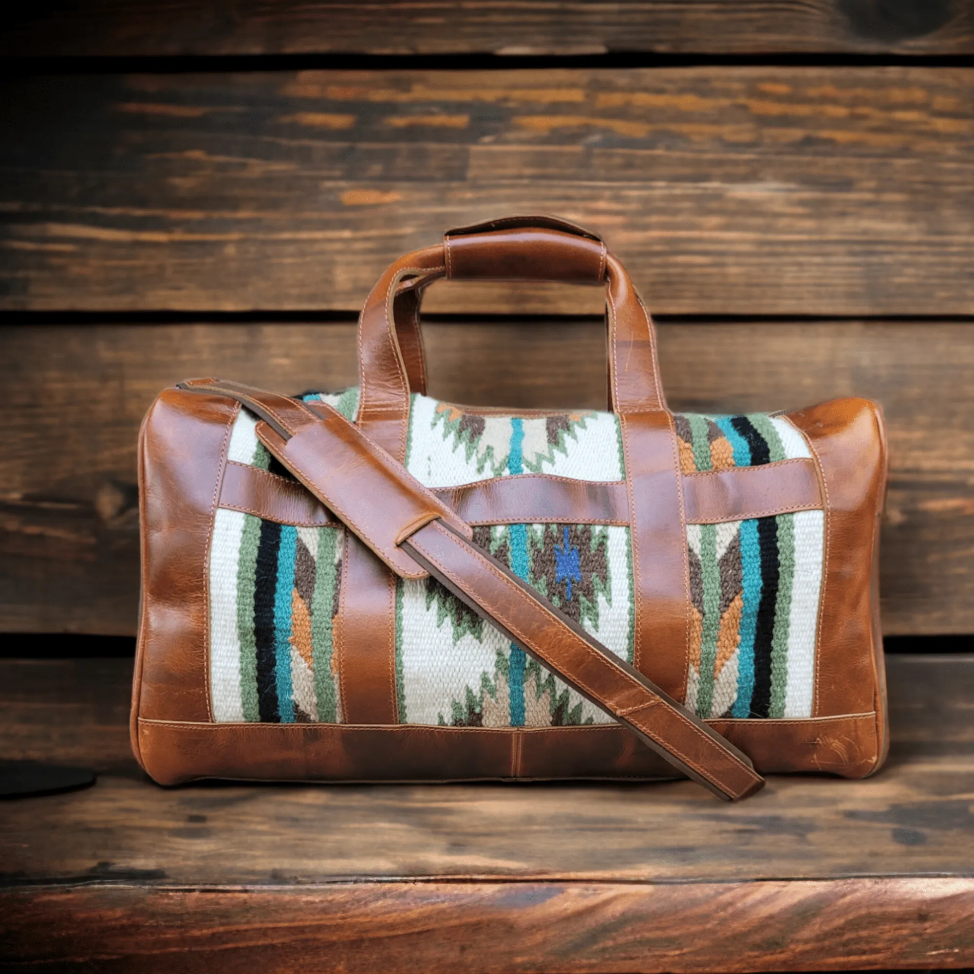 Southwestern Saddle Blanket Aztec Weekender Aspen Duffel