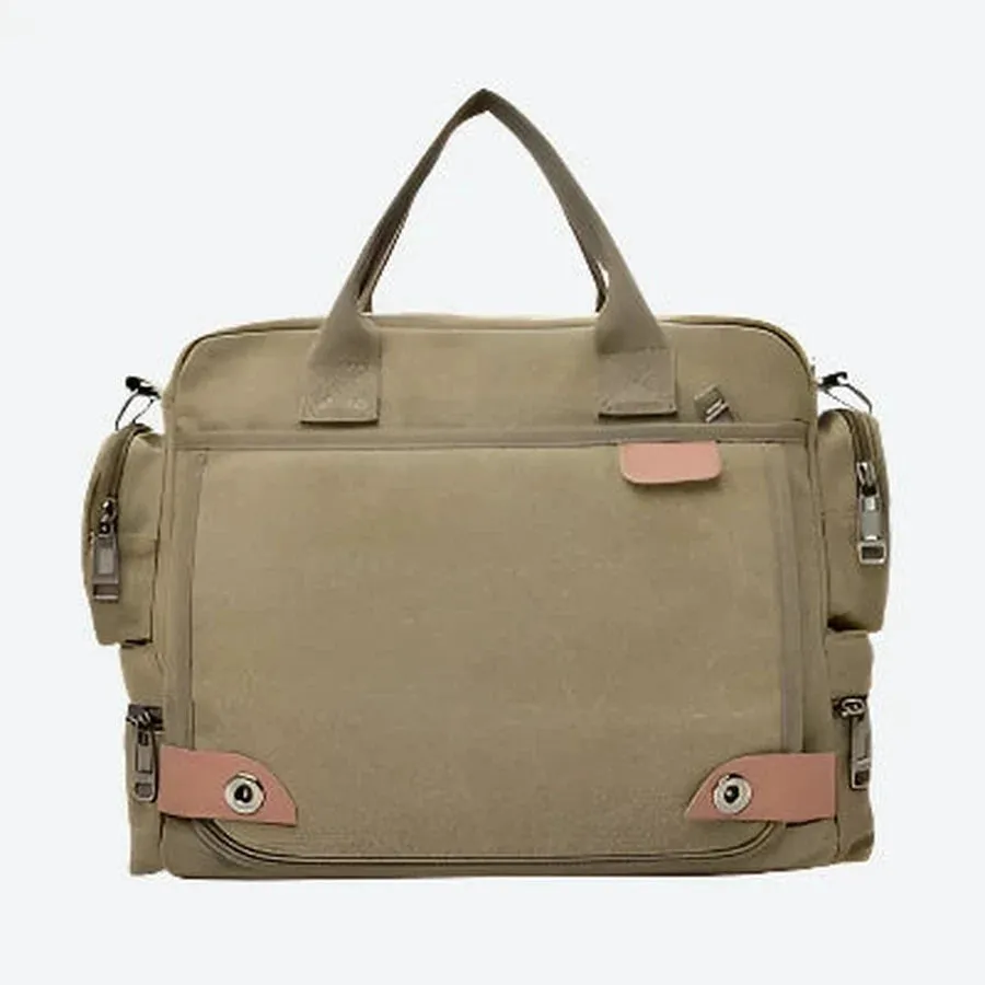 Spacious Canvas Travel Duffel Bag with Zippers