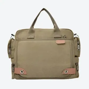 Spacious Canvas Travel Duffel Bag with Zippers