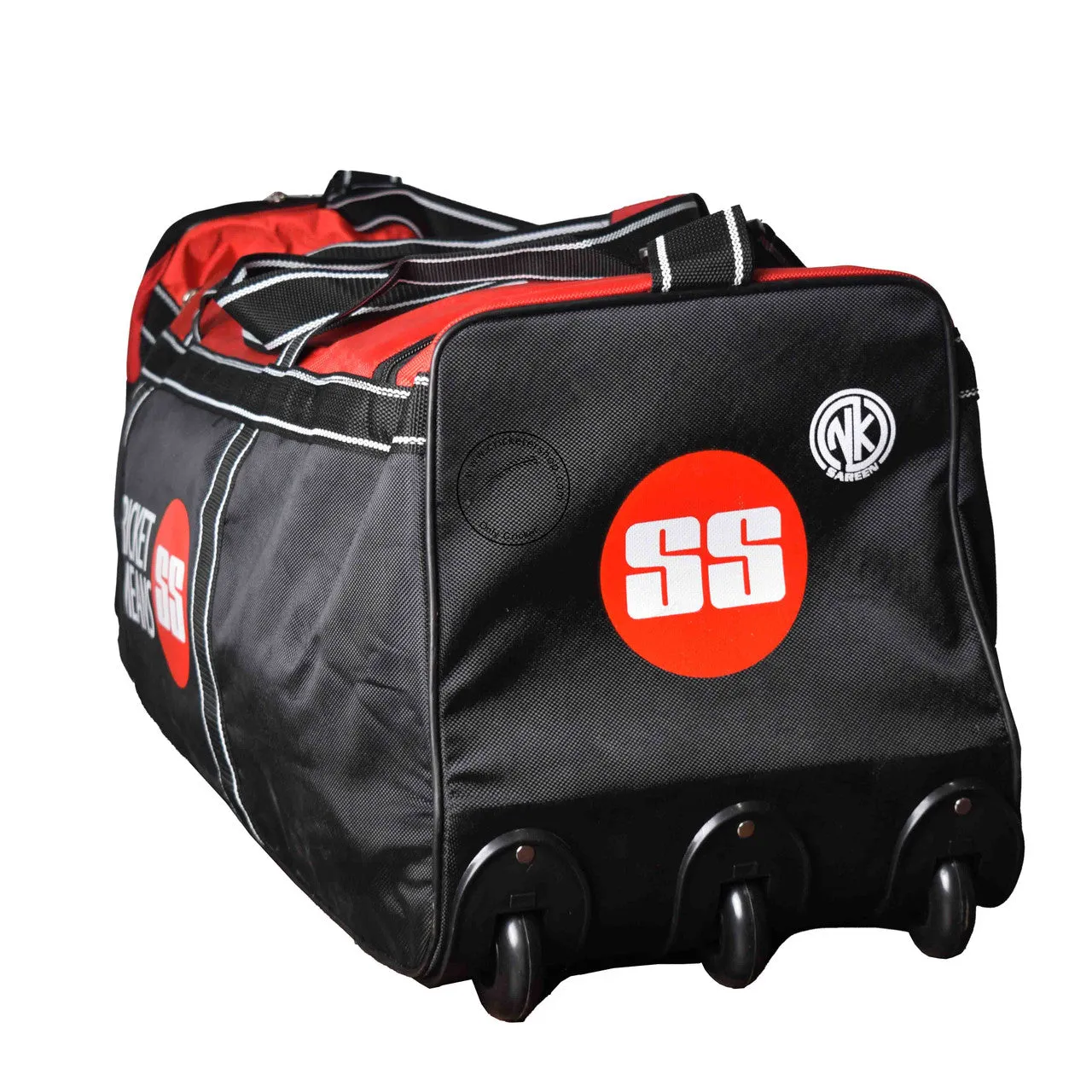 SS Elite Pro Wheel Cricket Kit Bag Black/Red