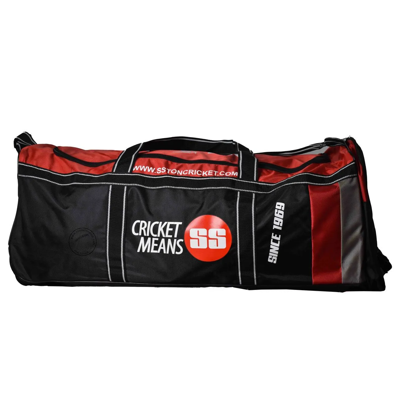 SS Elite Pro Wheel Cricket Kit Bag Black/Red