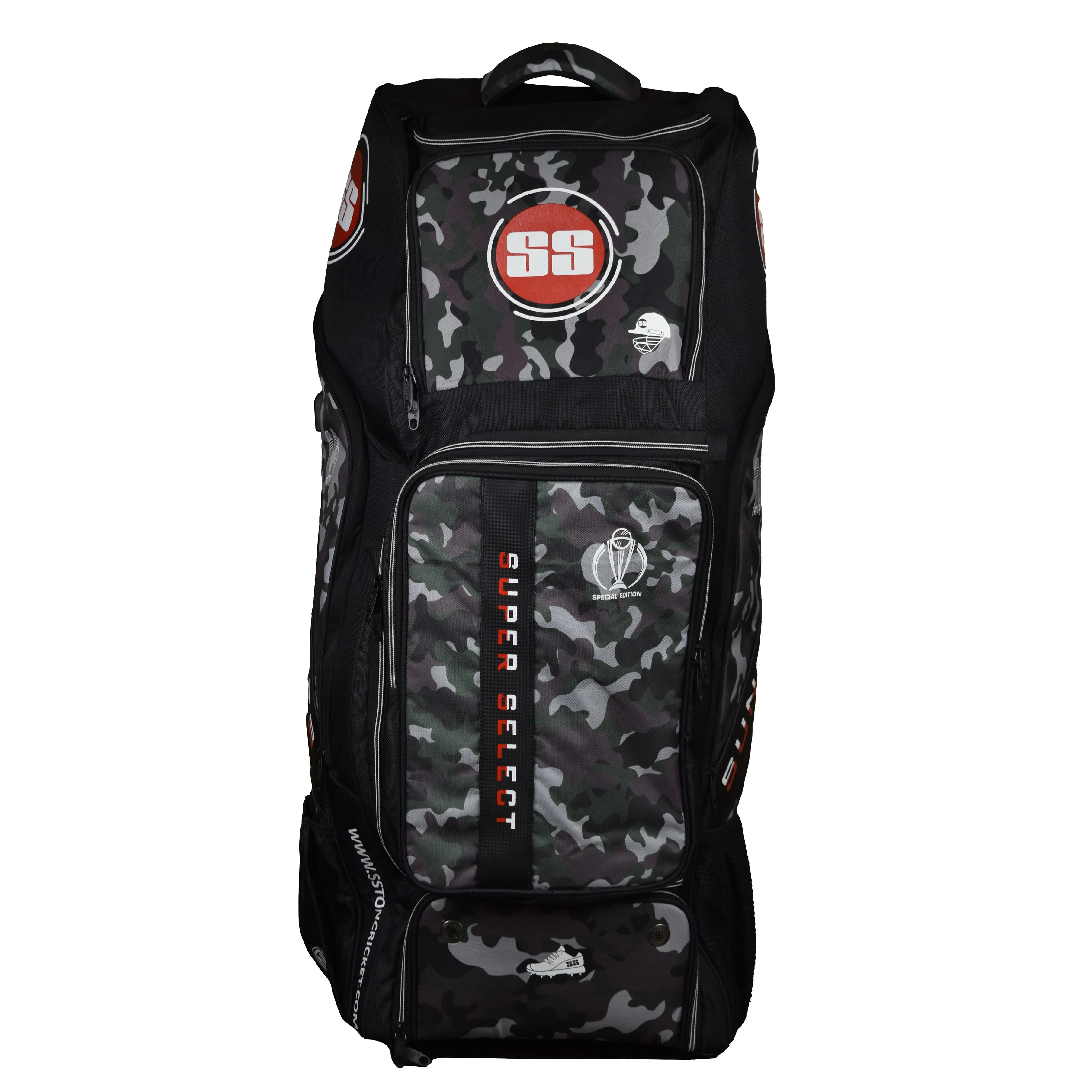 SS Super Select Duffle Cricket Kit Bag With Wheel-Red