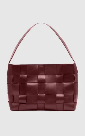 St Agni Woven Mini Tote in Plum