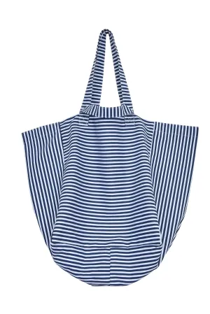 STRIPED TOTE BAG WHT/BLUE