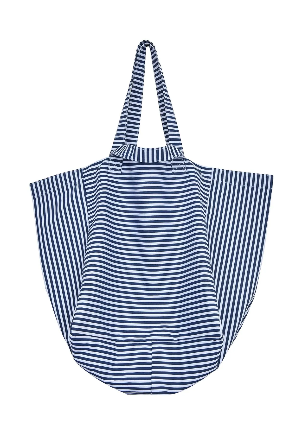 STRIPED TOTE BAG WHT/BLUE
