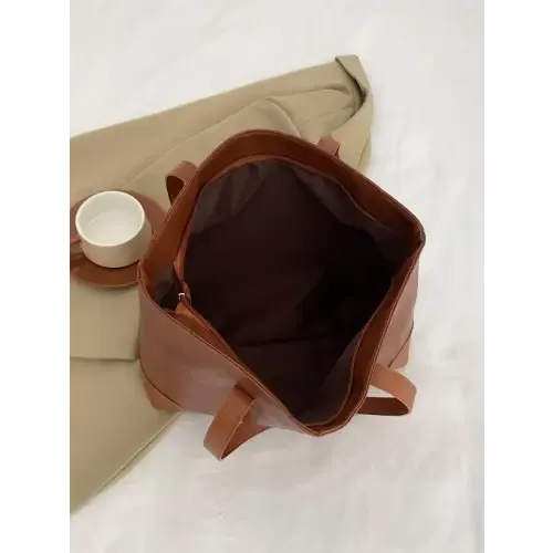 Stylish Leather Medium Tote Bag