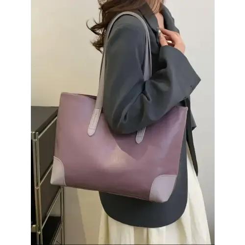 Stylish Leather Medium Tote Bag