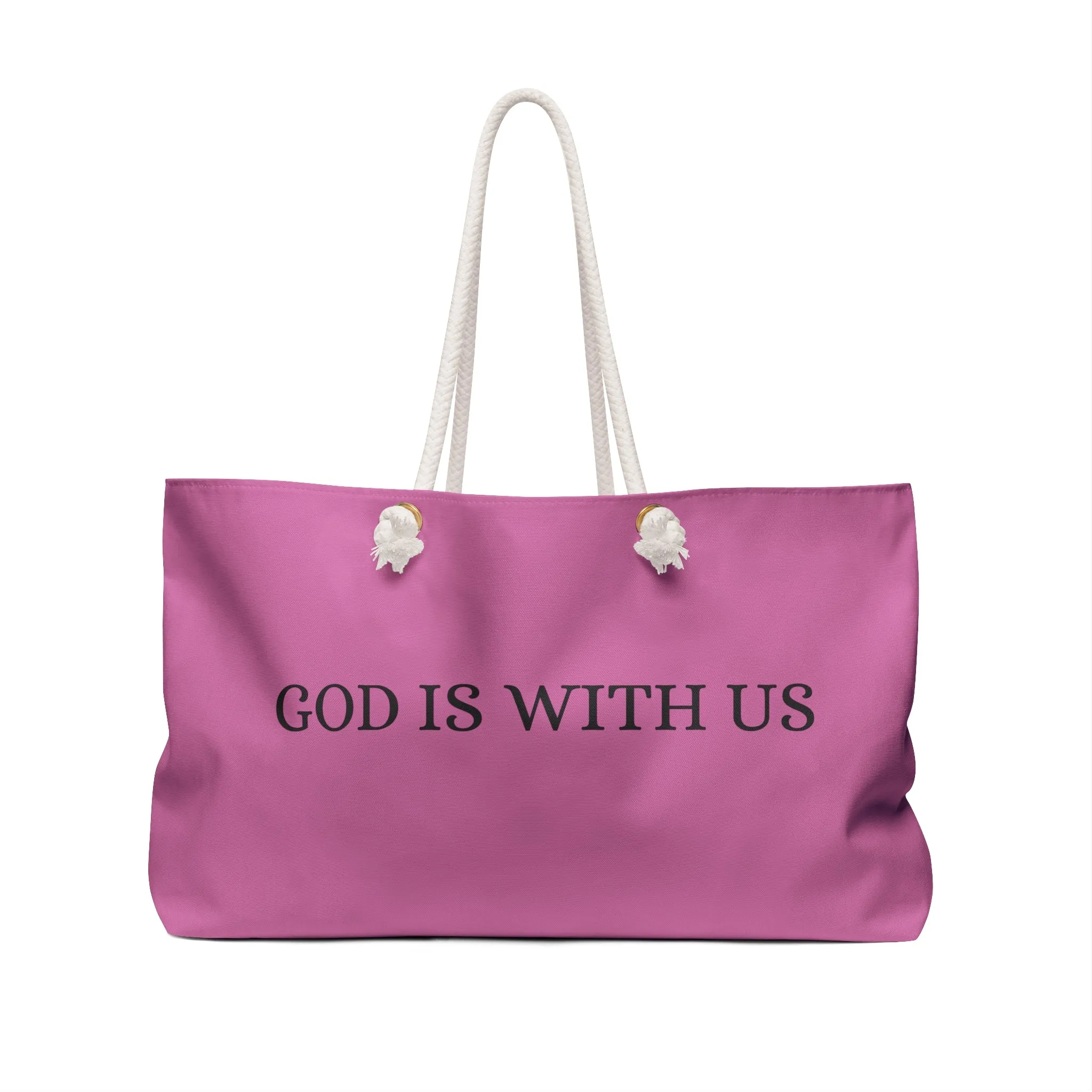 Stylish Weekender Bag | "God Is With Us" Quote | Perfect for Travel & Getaways