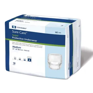 SureCare Protective Underwear Extra-Heavy Absorbency Size Medium Case/72 (4 bags of 18)