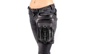 Tactical Edge Black Leather Holster and Hip Bag