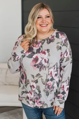 Talking About You Floral Top- Dusty Olive