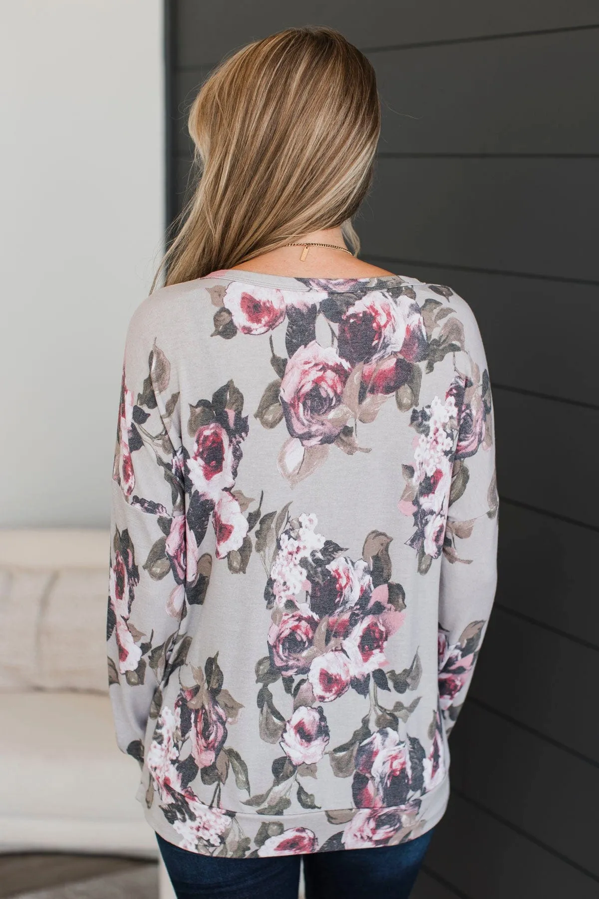 Talking About You Floral Top- Dusty Olive