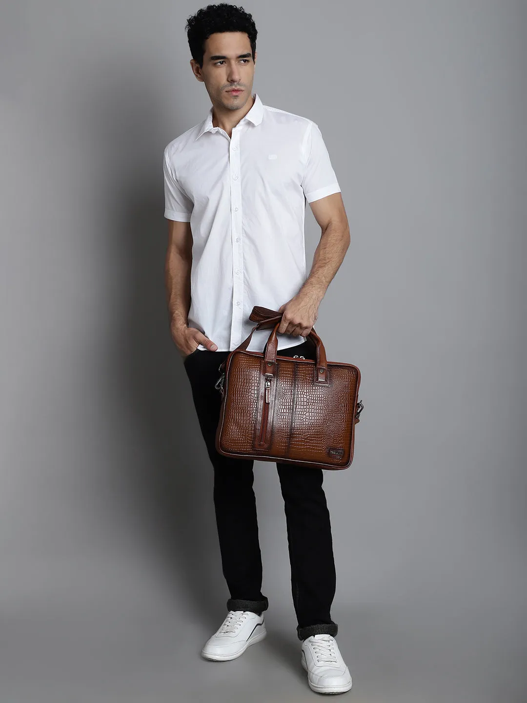 Tan Leather Laptop / Office Bags ZP12136