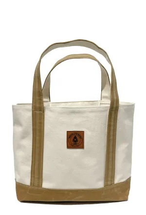 Tan Wax Canvas Tote Bag