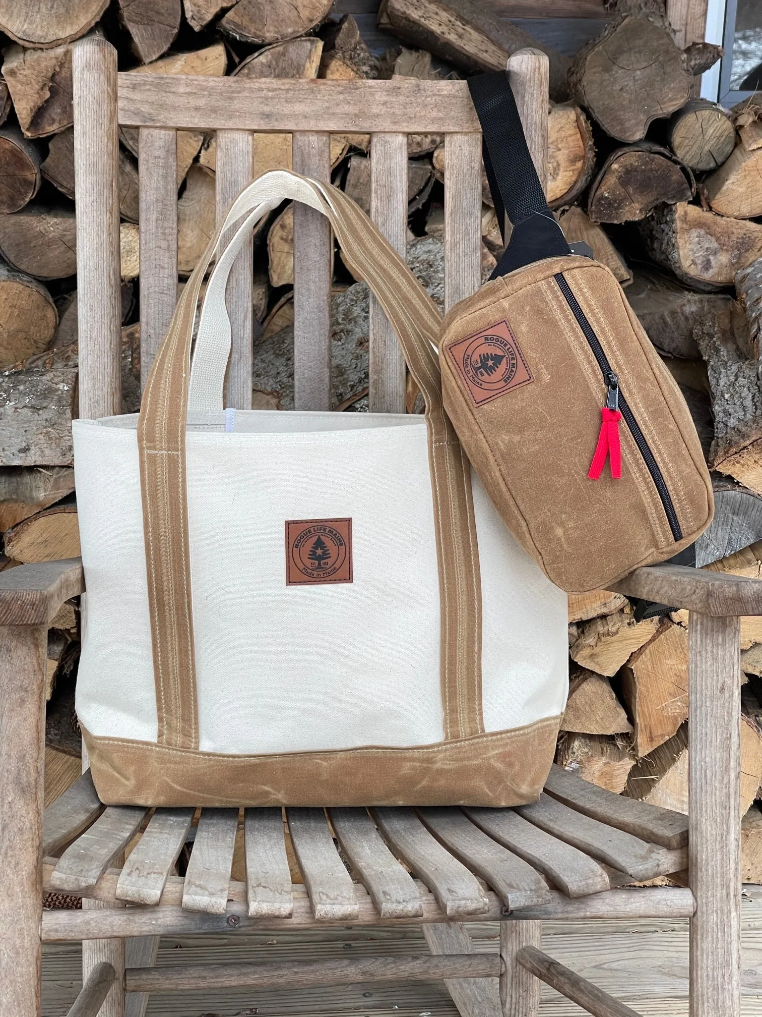 Tan Wax Canvas Tote Bag