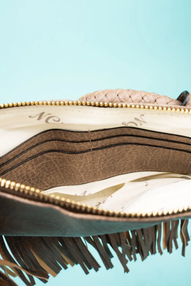Taupe Fairleigh Fringe Bangle Clutch