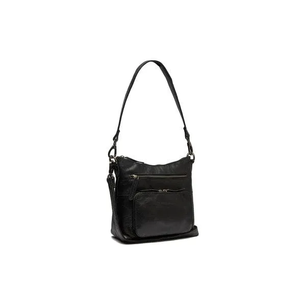 The Chesterfield Leather Shoulder Bag Black Tula