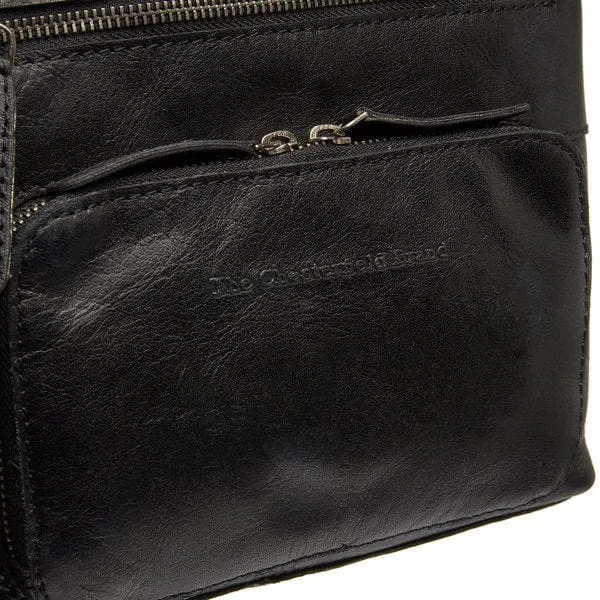 The Chesterfield Leather Shoulder Bag Black Tula