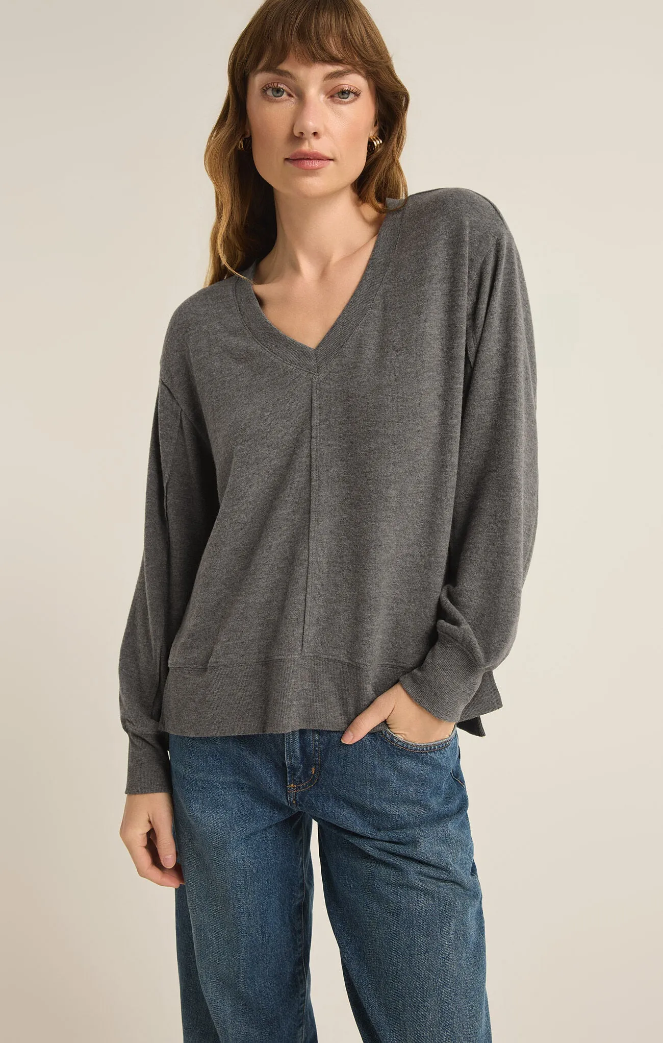 The Wilder Cloud V-Neck Long Sleeve Top