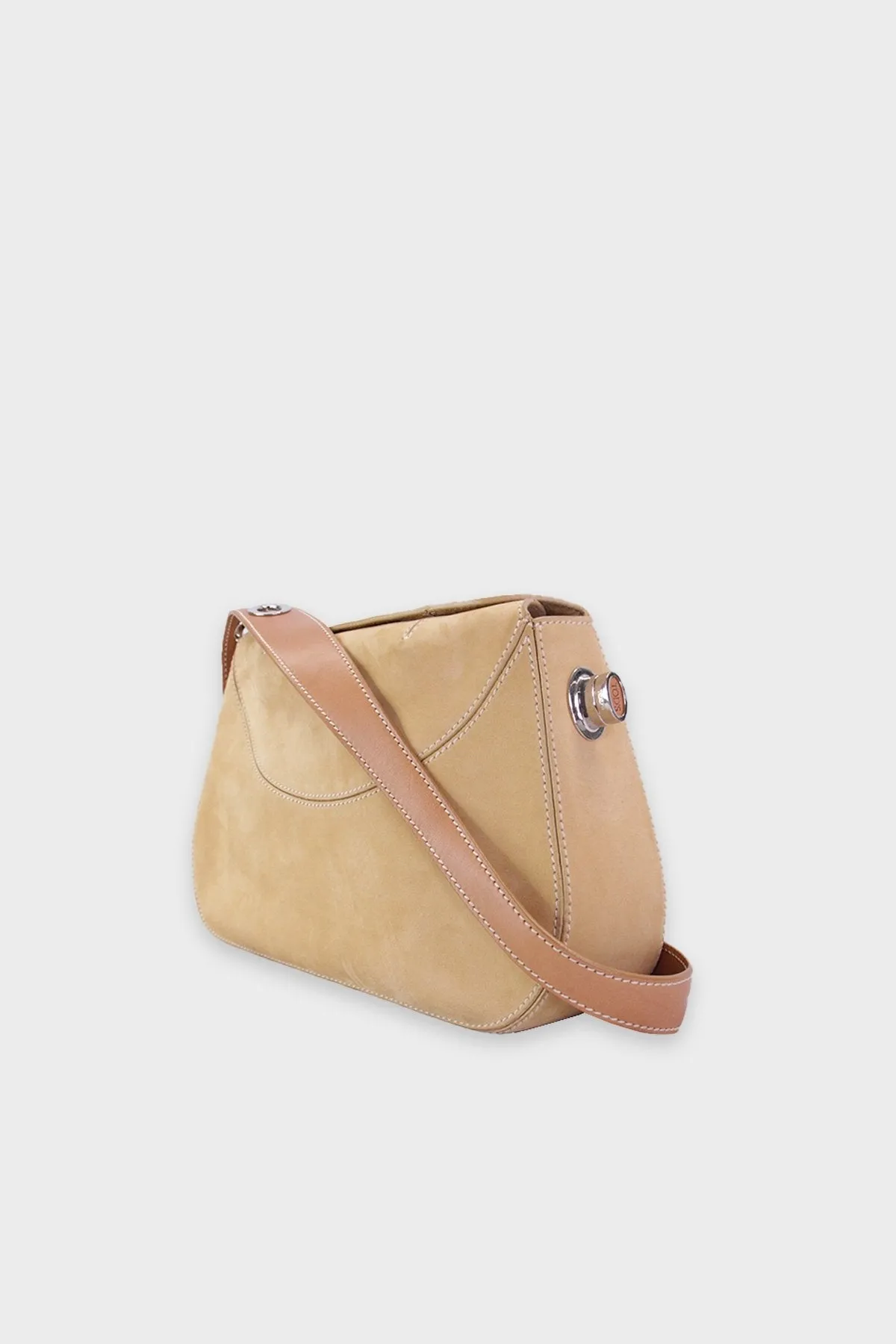 Tod's Beige Suede Handbag with Adjustable Strap