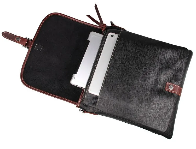 Top Grain Leather Messenger Bags Men's Vintage Shoulder Bags Travel Satchel