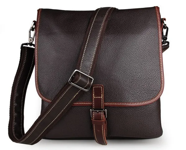 Top Grain Leather Messenger Bags Men's Vintage Shoulder Bags Travel Satchel