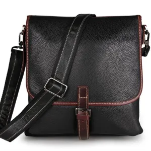Top Grain Leather Messenger Bags Men's Vintage Shoulder Bags Travel Satchel