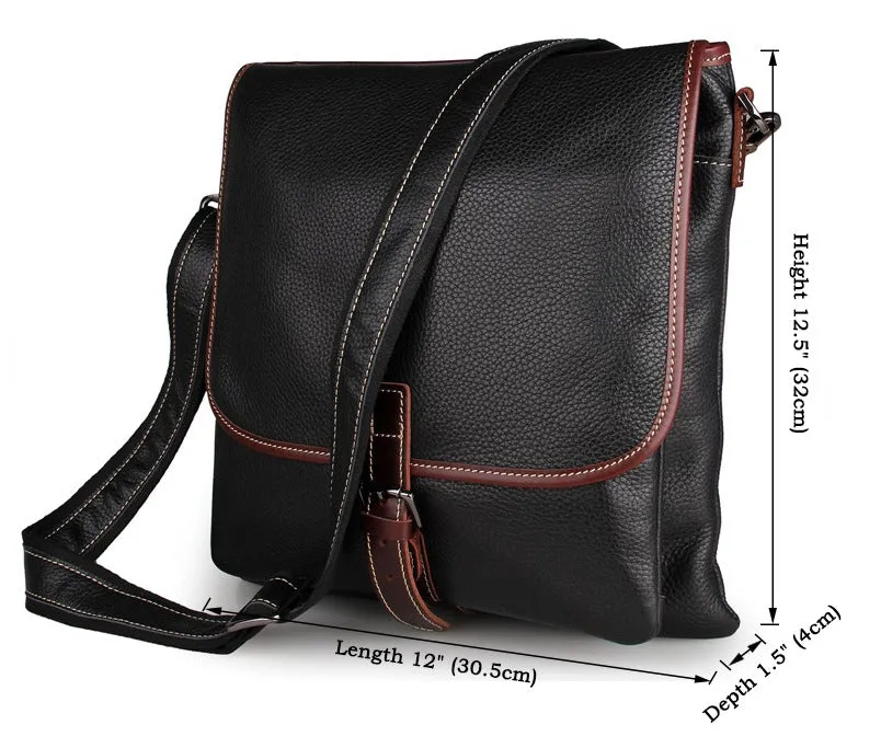 Top Grain Leather Messenger Bags Men's Vintage Shoulder Bags Travel Satchel