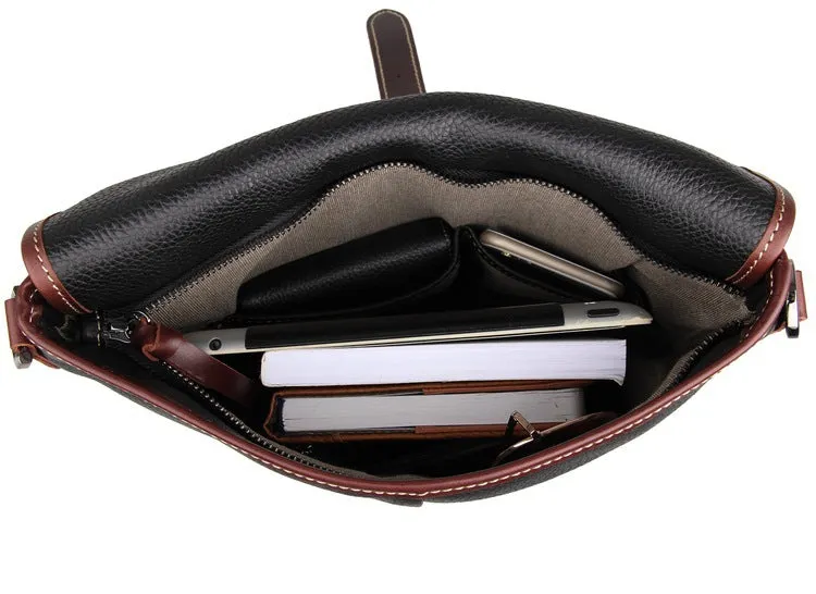 Top Grain Leather Messenger Bags Men's Vintage Shoulder Bags Travel Satchel