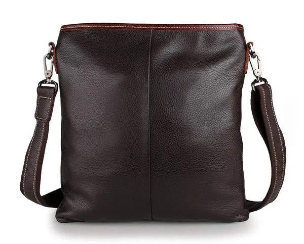 Top Grain Leather Messenger Bags Men's Vintage Shoulder Bags Travel Satchel