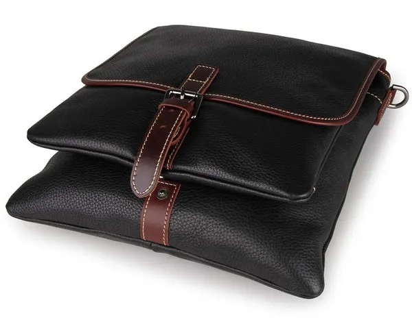 Top Grain Leather Messenger Bags Men's Vintage Shoulder Bags Travel Satchel