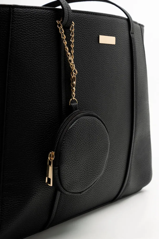 Tote Bag With Coin Purse Black
