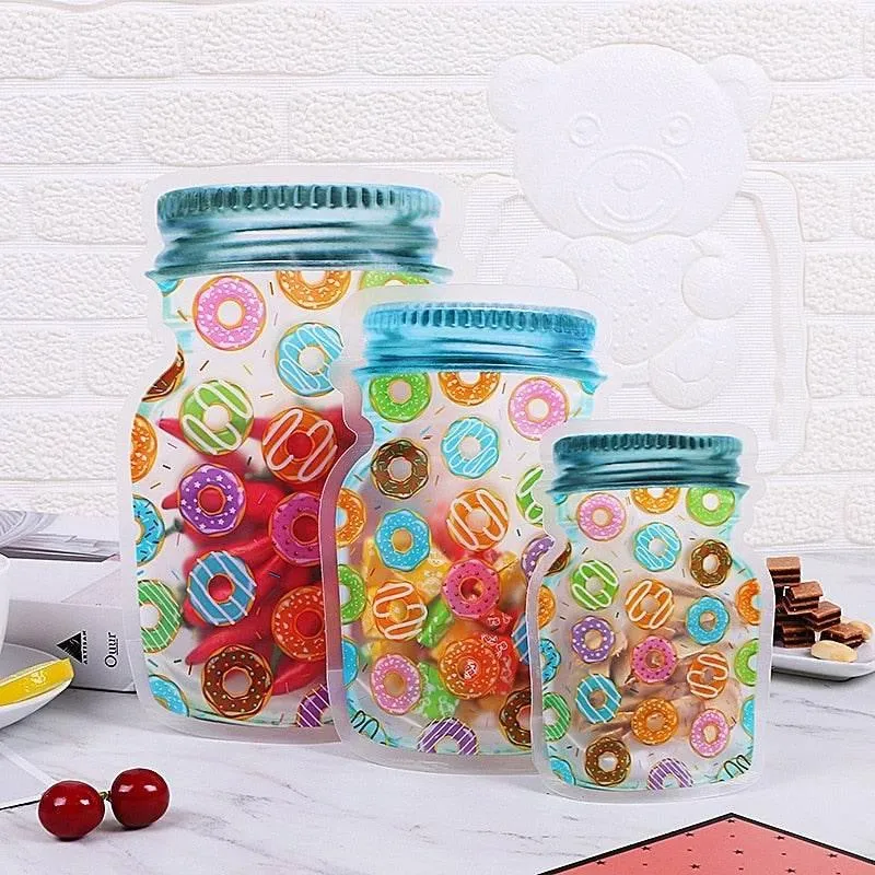 Transparent Reusable Storage Bags - Eco-Friendly Jar Organizers