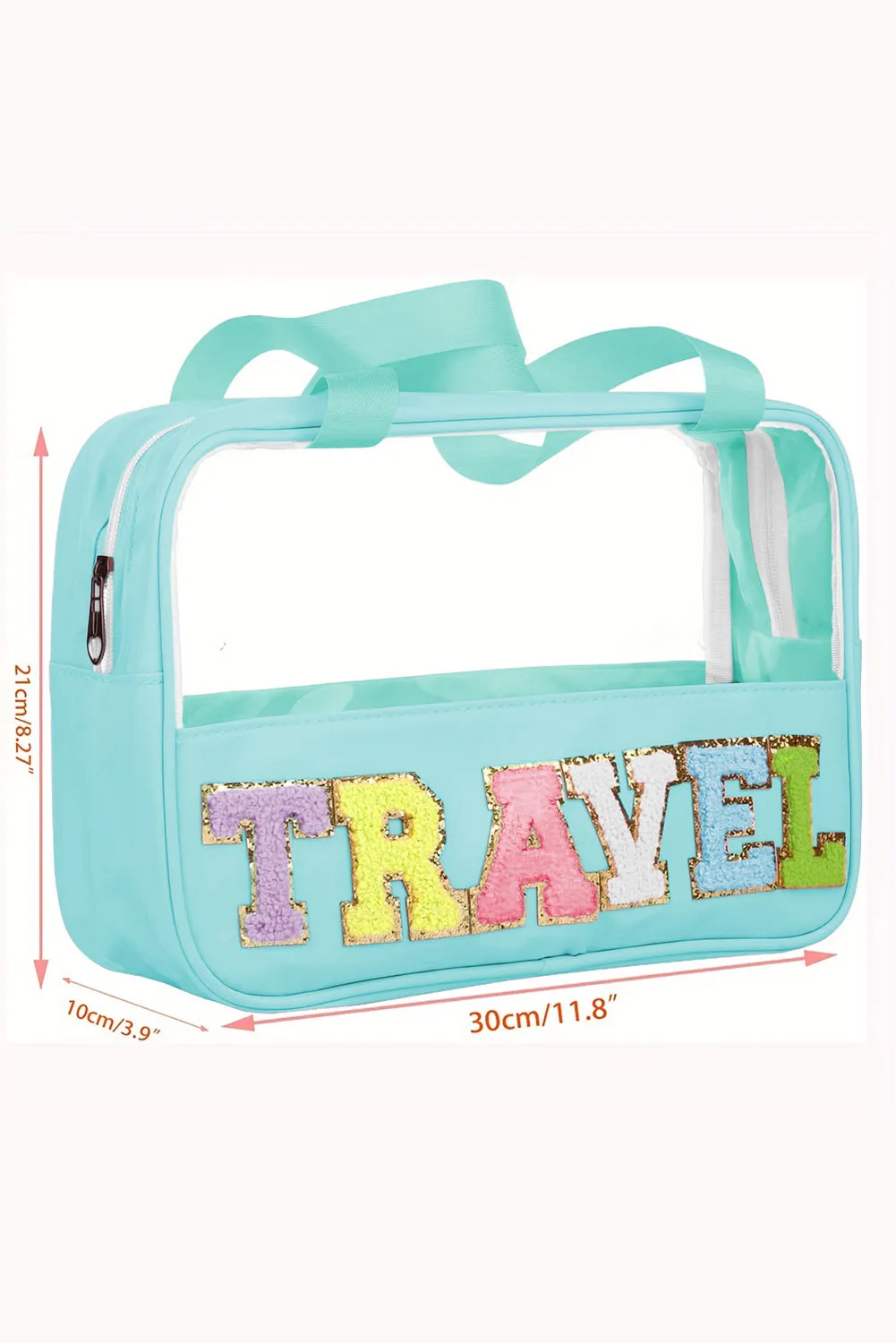 TRAVEL Chenille Clear Makeup Bag