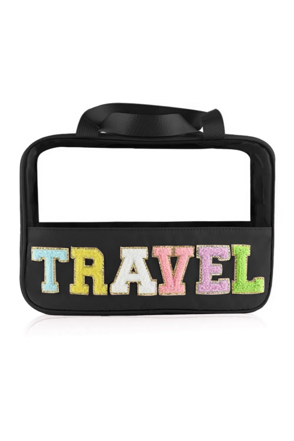TRAVEL Chenille Clear Makeup Bag