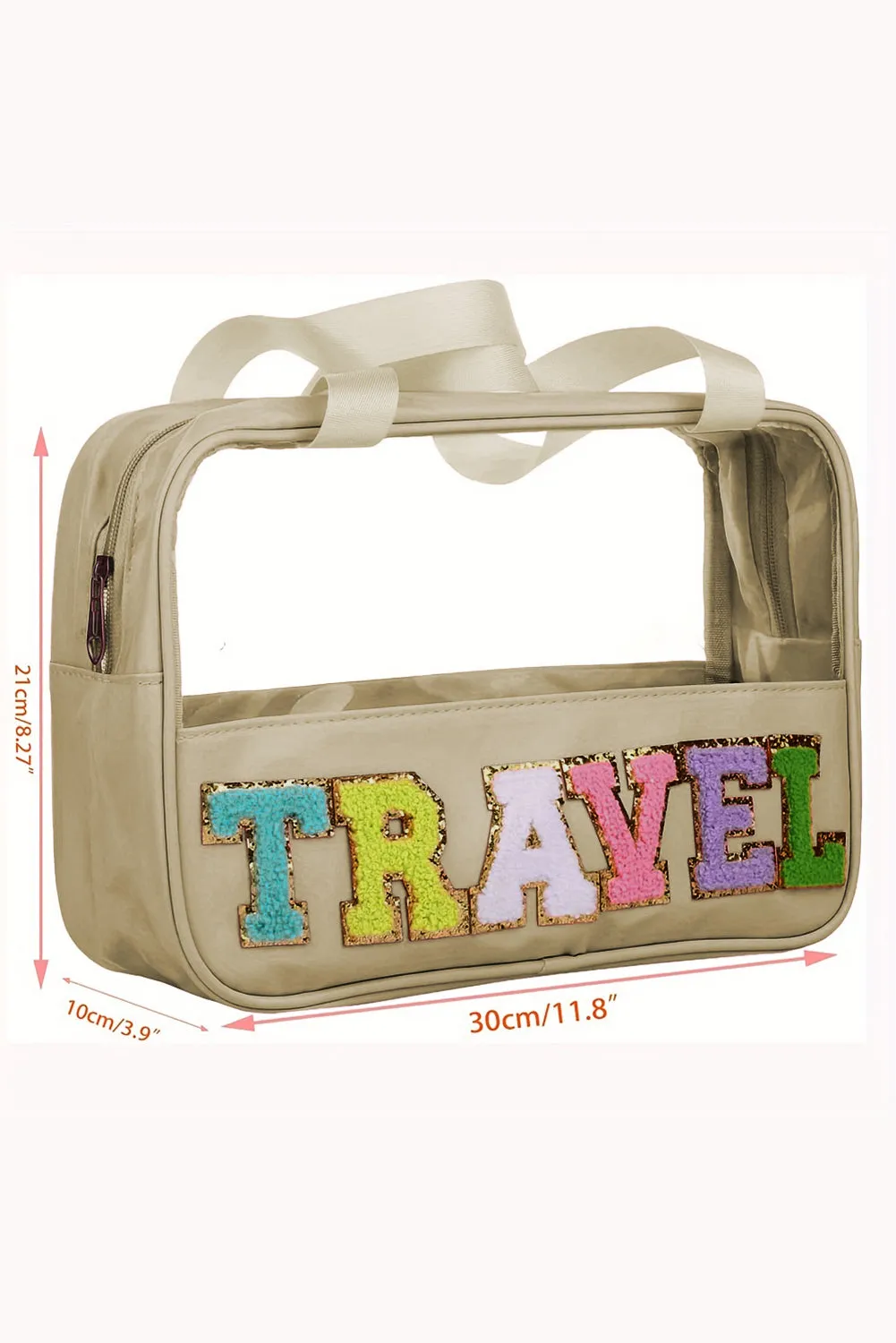 TRAVEL Chenille Clear Makeup Bag