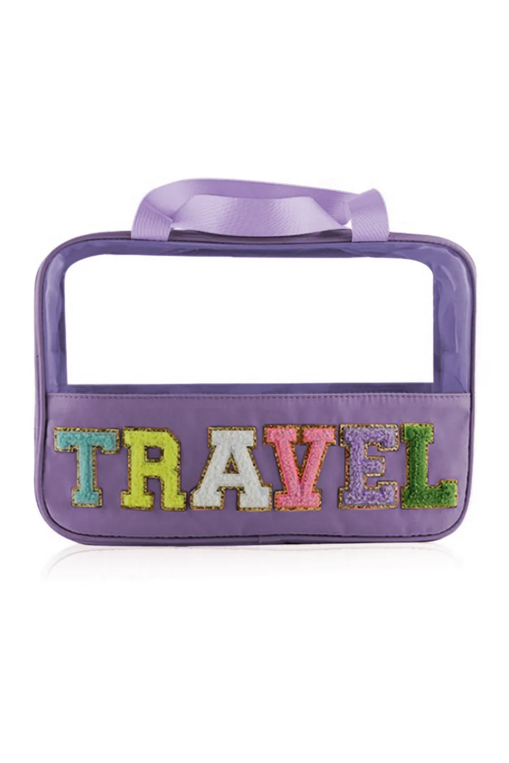 TRAVEL Chenille Clear Makeup Bag