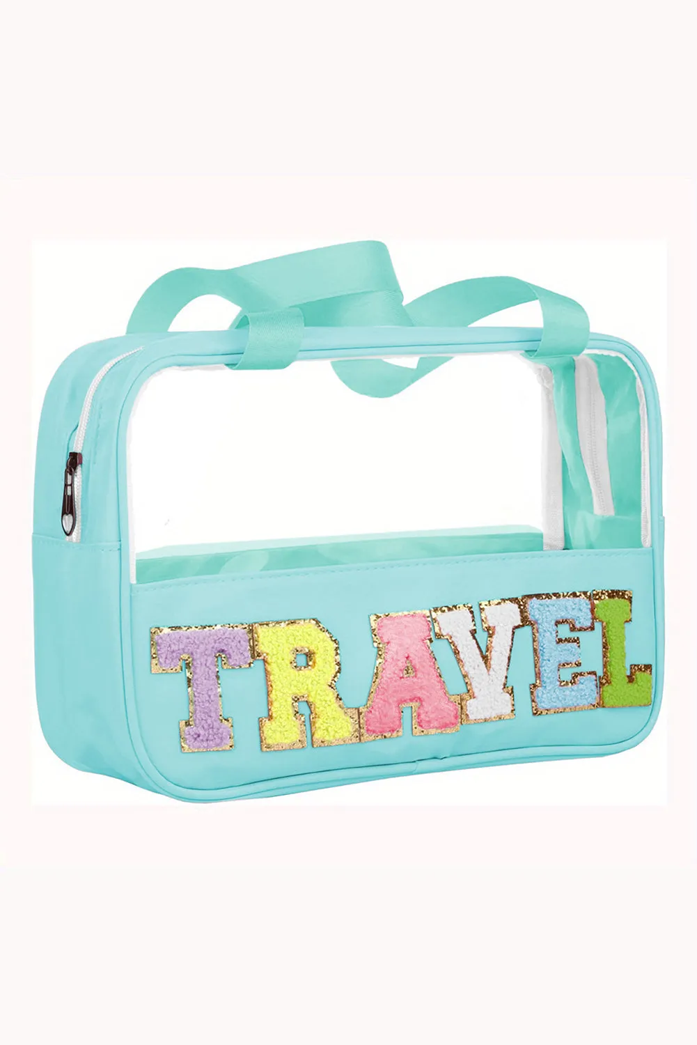 TRAVEL Chenille Clear Makeup Bag