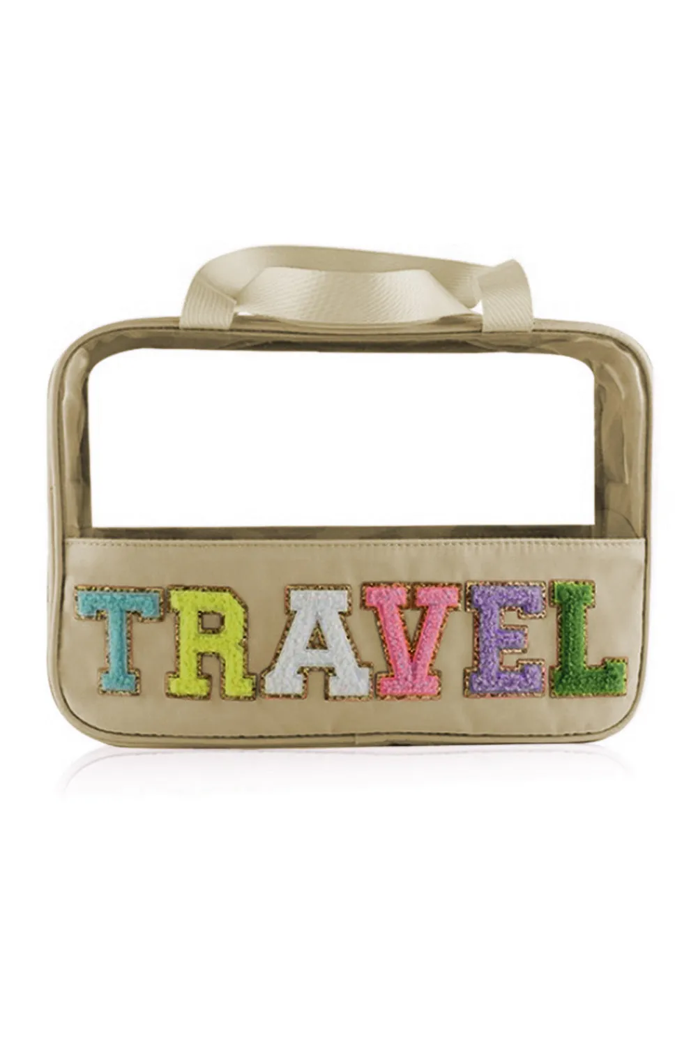 TRAVEL Chenille Clear Makeup Bag