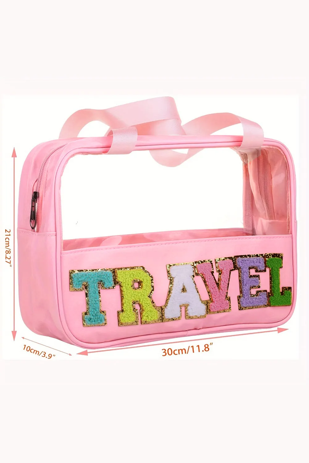 TRAVEL Chenille Clear Makeup Bag