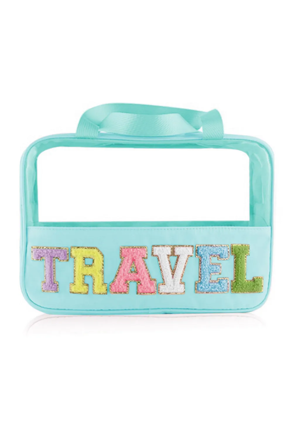 TRAVEL Chenille Clear Makeup Bag
