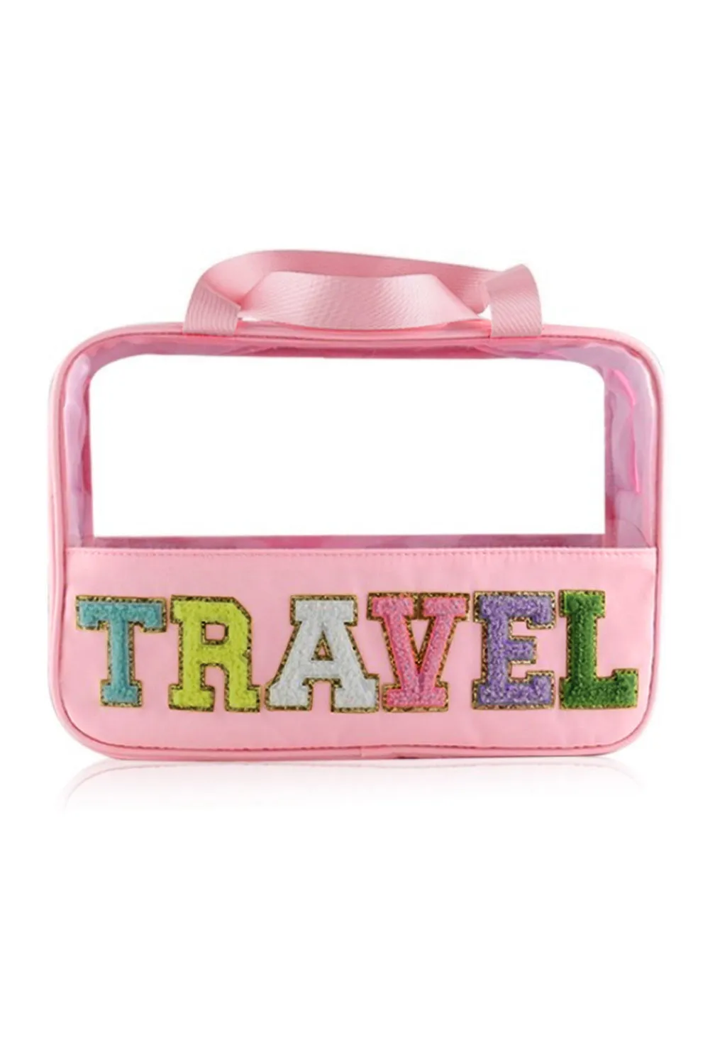 TRAVEL Chenille Clear Makeup Bag